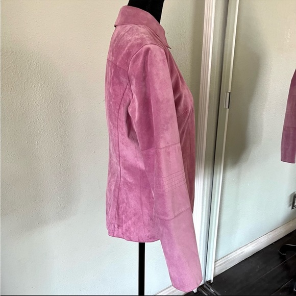 Classique Entier Pink 100% Suede Jacket/Shirt Size Small - Picture 3 of 9